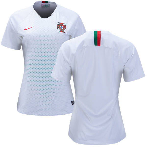 Women's Portugal Blank Away Soccer Country Jersey - Click Image to Close
